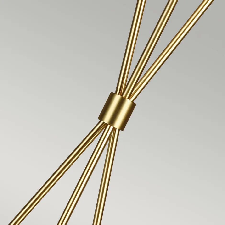 Elstead Dreibein Stehleuchte Weiß Messing 140 cm Stoff Metall< Wohnzimmerlampen|Stofflampen