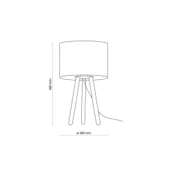 Nachttischlampen|Stofflampen*TK Lighting Dreibein Tischleuchte Holz Stoff 46 cm Skandinavisch