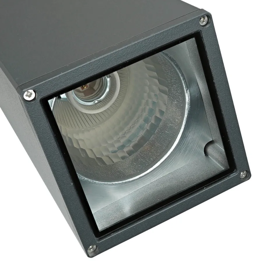 SU-MA Eckige Außenleuchte Anthrazit IP54 H:20 cm E27< Metall Lampen|Feuchtraumleuchten