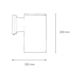 SU-MA Eckige Außenleuchte Anthrazit IP54 H:20 cm E27< Metall Lampen|Feuchtraumleuchten