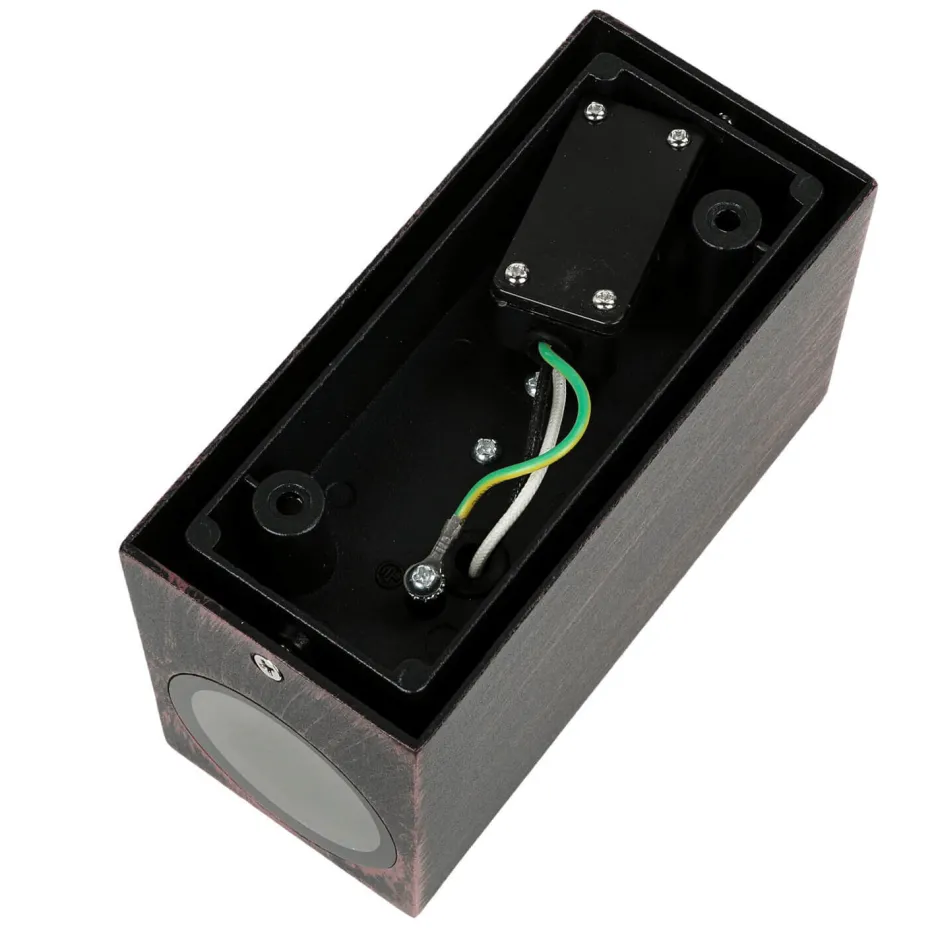 Moderne Lampen|Moderne Außenleuchten*Easylight Eckige Außenleuchte Up & Down AALBORG Braun Antik