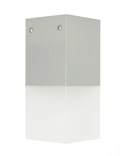 SU-MA Eckige Deckenlampe Außen IP44 E27 in Silber< Moderne Außenleuchten|Badezimmer Lampe