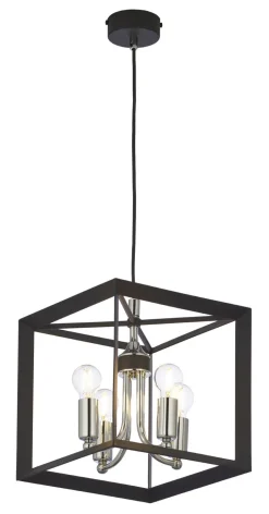 Jupiter Eckige Hängelampe Schwarz MYRTLE 4xE14 Wohnzimmer< Hängelampen|Moderne Lampen