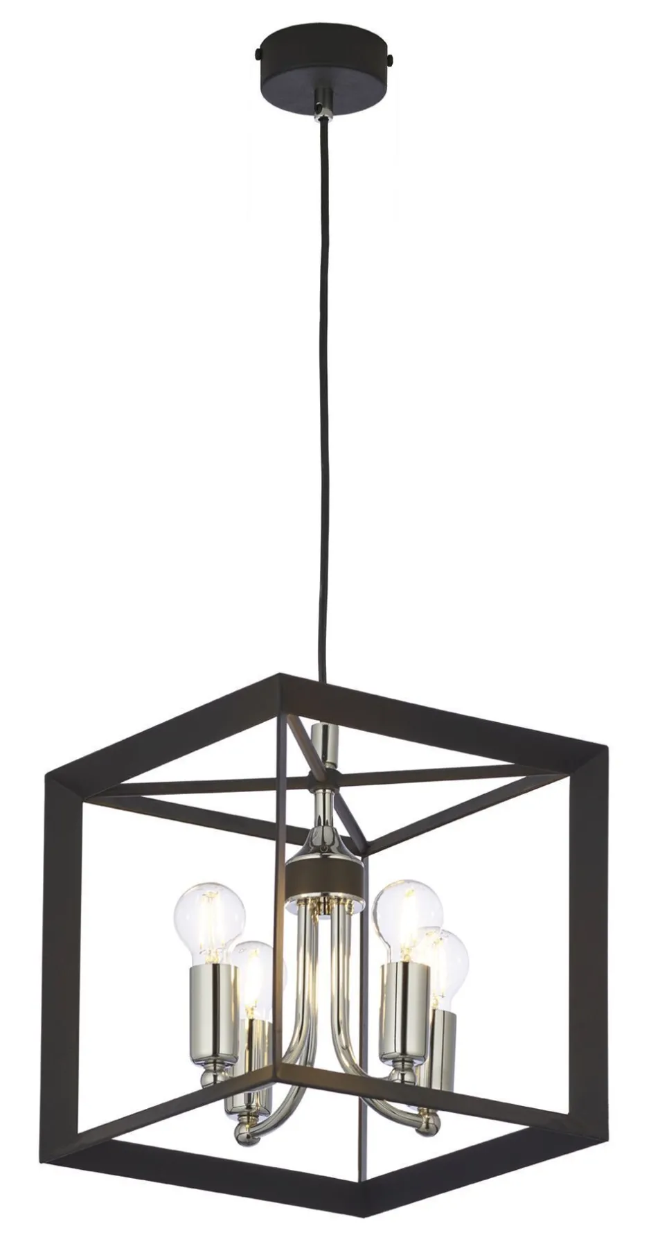 Jupiter Eckige Hängelampe Schwarz MYRTLE 4xE14 Wohnzimmer< Hängelampen|Moderne Lampen