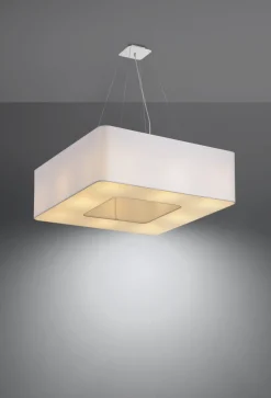 Sollux Eckige Hängelampe Weiß Stoff B: 60 cm blendarm 8x E27< Moderne Lampen|Stofflampen