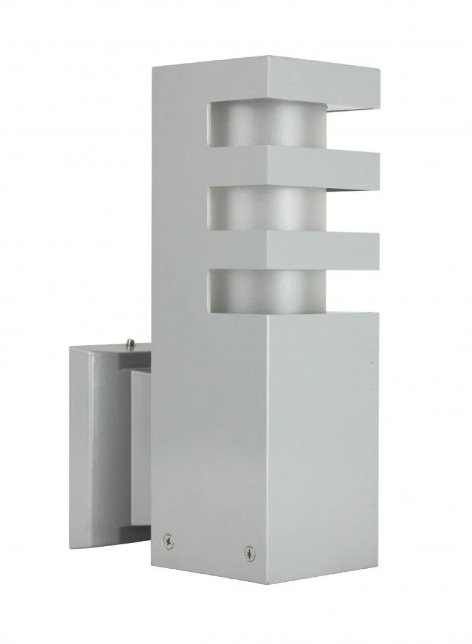SU-MA Eckige Wandlampe Außen IP54 wetterfest in Silber< Außenwandleuchten|Moderne Außenleuchten