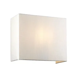 Wandleuchten|Flurlampen*Elstead Eckige Wandleuchte Stoff Creme Messing E27 NADATILA