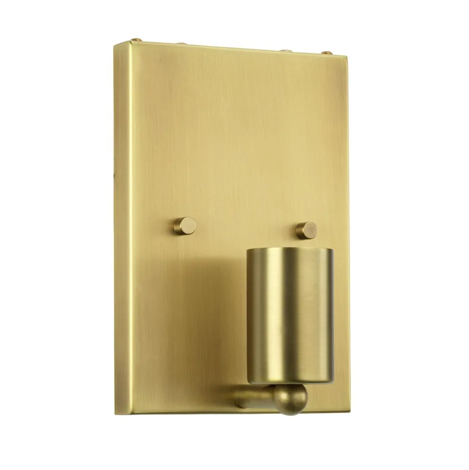 Wandleuchten|Flurlampen*Elstead Eckige Wandleuchte Stoff Creme Messing E27 NADATILA