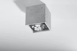 Moderne Lampen|Küchenlampen*Sollux Eckiger Deckenspot Beton GU10 klein Wohnzimmer Flur