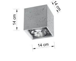Moderne Lampen|Küchenlampen*Sollux Eckiger Deckenspot Beton GU10 klein Wohnzimmer Flur