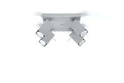 Sollux Eckiger Deckenstrahler Grau Metall vielseitig FALERIA< Wohnzimmerlampen|Moderne Lampen