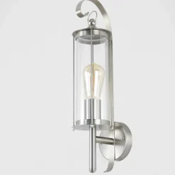 Moderne Lampen|Metall Lampen*Harms Import Edelstahl Laterne für die Wand Außenleuchte