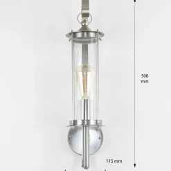 Moderne Lampen|Metall Lampen*Harms Import Edelstahl Laterne für die Wand Außenleuchte
