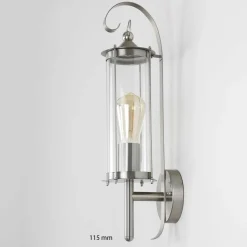 Moderne Lampen|Metall Lampen*Harms Import Edelstahl Laterne für die Wand Außenleuchte