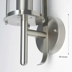 Moderne Lampen|Metall Lampen*Harms Import Edelstahl Laterne für die Wand Außenleuchte