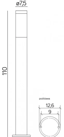 Wegeleuchten|Moderne Außenleuchten*SU-MA Edelstahl Pollerleuchte 110 cm IP44 wetterfest