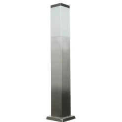 Metall Lampen|Wegeleuchten*SU-MA Edelstahl Pollerleuchte in Silber 65cm eckig E27