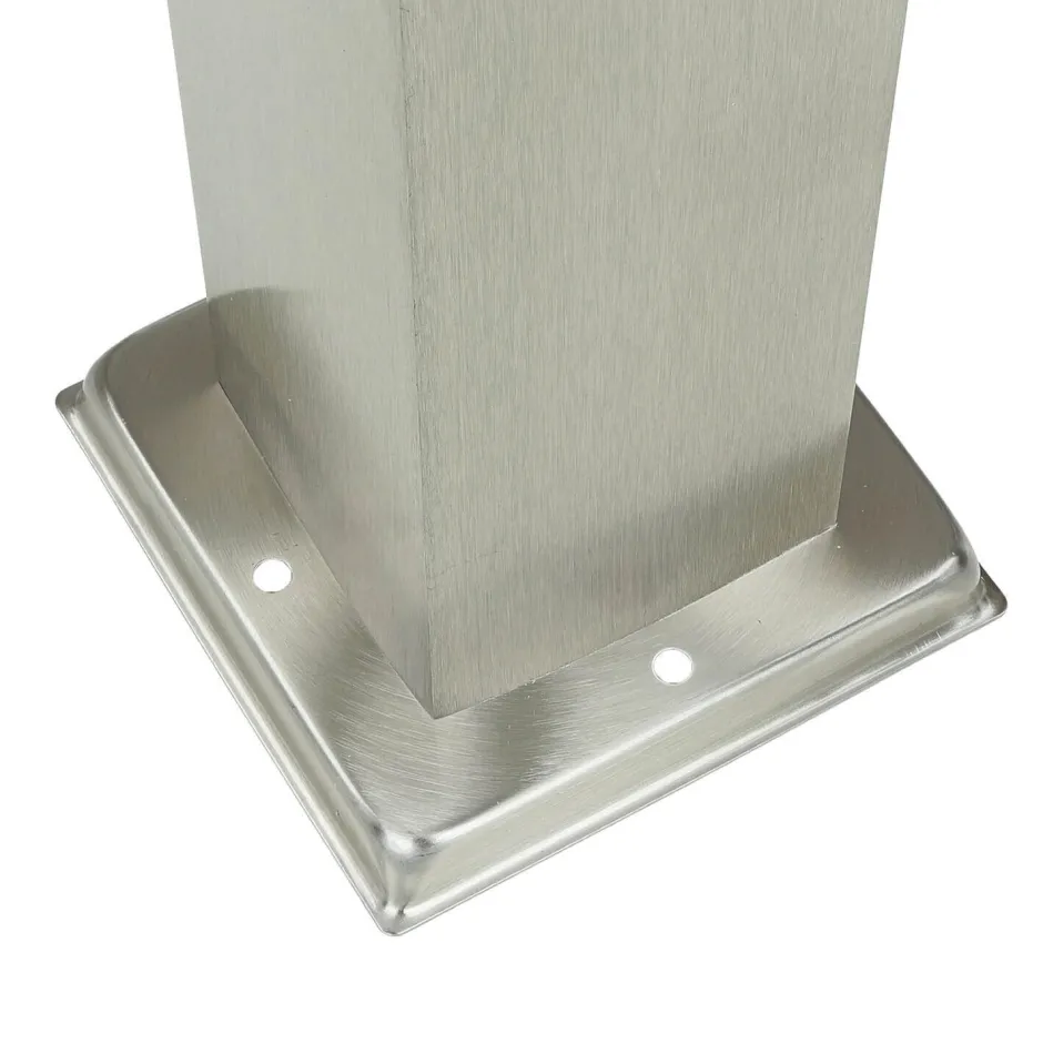 Metall Lampen|Wegeleuchten*SU-MA Edelstahl Pollerleuchte in Silber 65cm eckig E27