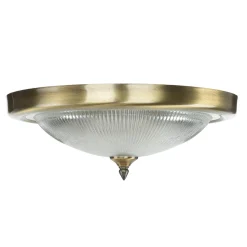 Wohnzimmerlampen|Glaslampen*Lido Edle Deckenleuchte ELENI Riffelglas rund Wohnzimmer