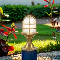 Lido Edle Gartenleuchte FESTOS Messing Maritim H:30cm< Rustikale Lampen|Messinglampen