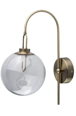 Led Lampen|Wandleuchten*Glasberg Edle LED Wandleuchte Glas Kugel Schirm in Messing