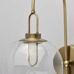 Led Lampen|Wandleuchten*Glasberg Edle LED Wandleuchte Glas Kugel Schirm in Messing