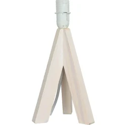 Trio Reality Edle Tischlampe Holz Stoffschirm Grau 31cm Ø17cm< Stofflampen|Holzlampen