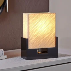 Schlafzimmer Lampen|Metall Lampen*Invicta Interior Edle Tischlampe Papier Bauhaus eckig 25cm