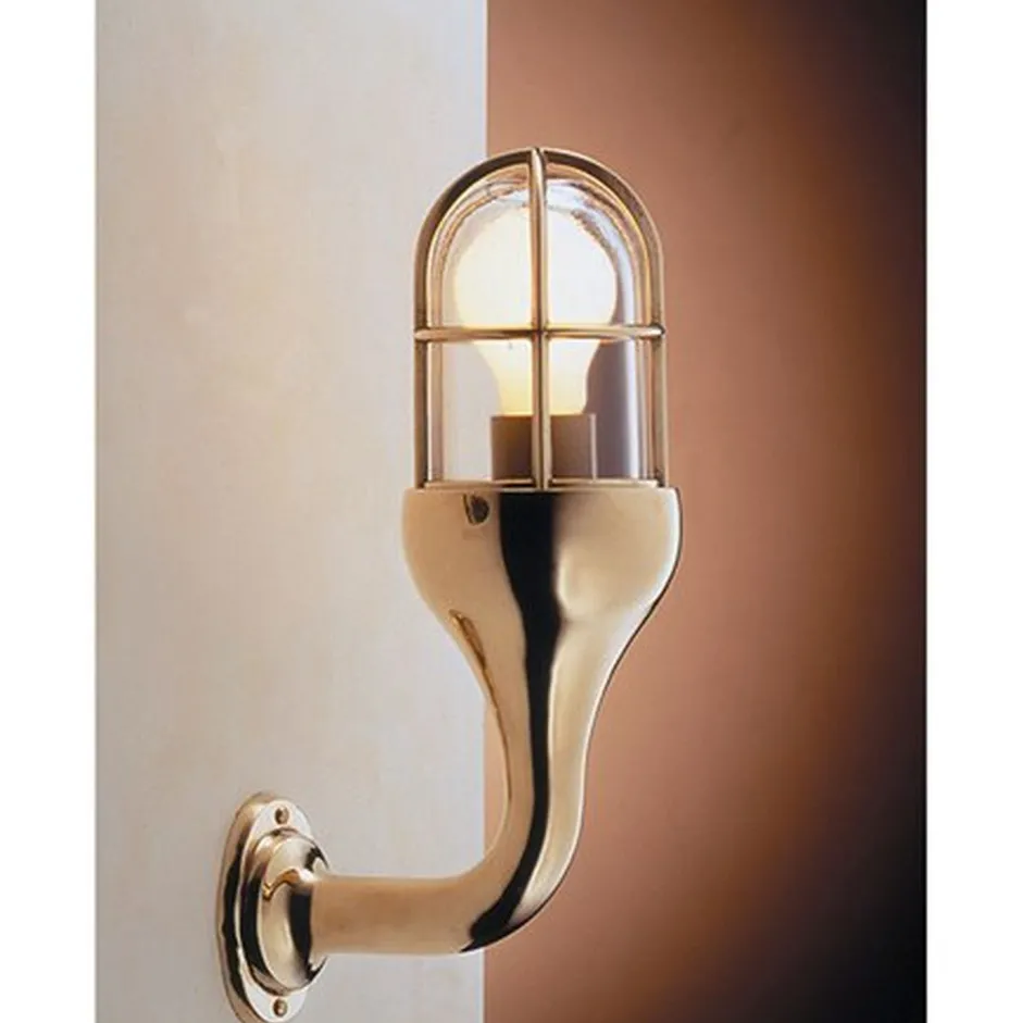 Wandleuchten|Lampen Aus Aller Welt*Laura Suardi Edle Wandlampe NAPOLI Messing Glas Maritim Antik