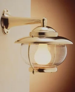 Laura Suardi Edle Wandleuchte Außen Messing Glas Maritim IP43< Außenleuchten Antik|Außenleuchten Messing