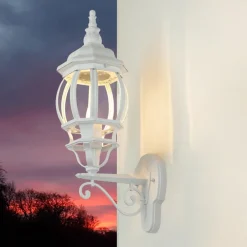 Easylight Edle Wandleuchte Weiß BREST außen regenfest E27< Rustikale Lampen|Rustikale Außenleuchten