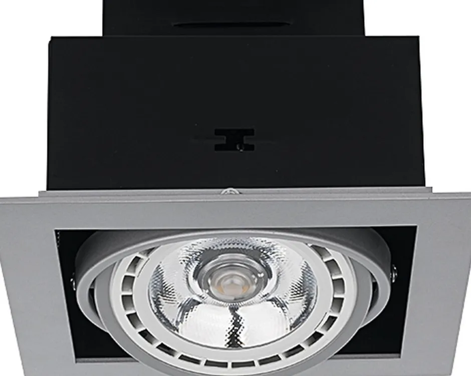 Nowodvorski Einbauleuchte eckig B: 19 cm Metall Grau GU10 schwenkbar< Spots