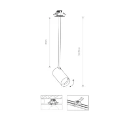 Spots|Wandleuchten*Nowodvorski Einbauleuchte Messing Metall verstellbar Modern H: 34-39 cm