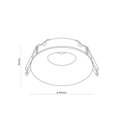 TK Lighting Einbauleuchte rund Ø 84 mm Weiß GU10 IP44 Bad< Spots|Badezimmer Lampe