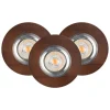 Spots|Moderne Lampen*Spot Light Einbauspot 3-er Set Holz mit LED GU10 verstellbar