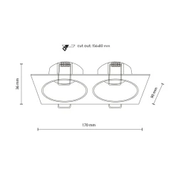 TK Lighting Einbauspot Schwarz IP65 Metall Glas GU10 2-flammig< Metall Lampen|Moderne Außenleuchten