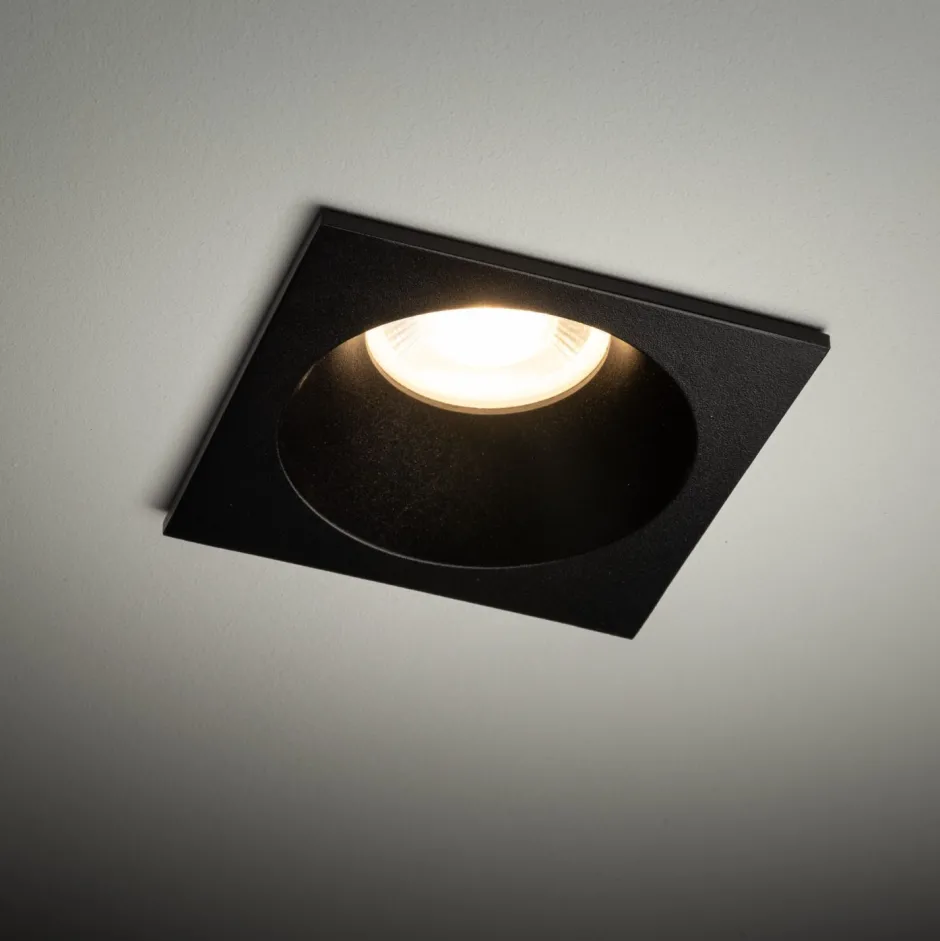 Metall Lampen|Moderne Außenleuchten*TK Lighting Einbauspot Schwarz Metall IP65 GU10 B:8,5 cm wetterfest