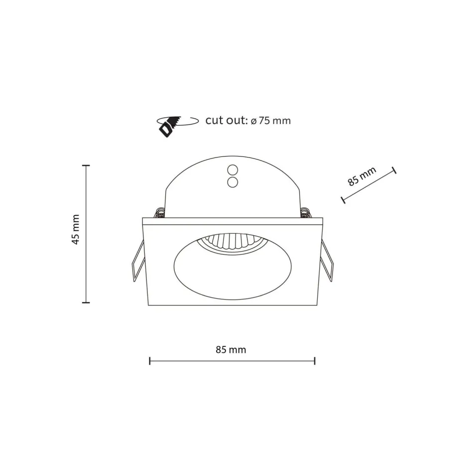 Metall Lampen|Moderne Außenleuchten*TK Lighting Einbauspot Schwarz Metall IP65 GU10 B:8,5 cm wetterfest