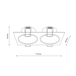 TK Lighting Einbauspot Weiß IP65 Metall Glas GU10 2-flammig< Metall Lampen|Moderne Außenleuchten