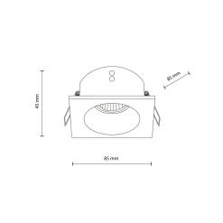 TK Lighting Einbauspot Weiß Metall IP65 GU10 L:8,5 cm wetterfest< Metall Lampen|Moderne Außenleuchten