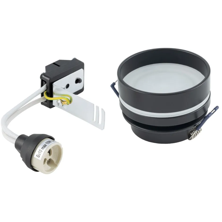 Nowodvorski Einbaustrahler GU10 Ø 8 cm Schwarz Aluminium Modern< Spots|Wandleuchten