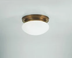 Berliner Messingleuchten Elegante Deckenlampe E27 Berliner Messing Glas Ø20 cm< Wohnzimmerlampen|Metall Lampen