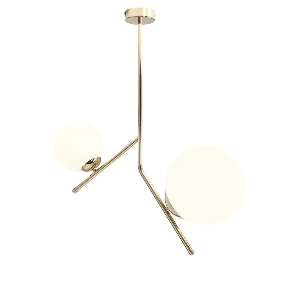 Deckenleuchten|Badezimmer Lampe*ALDEX Elegante Deckenlampe in Gold Weiß E14 E27 L:50 cm Glas