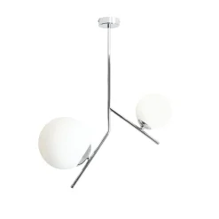 ALDEX Elegante Deckenleuchte Chrom Weiß L:50 cm Glas wohnlich< Deckenleuchten|Bürolampen