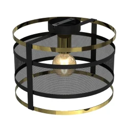 Deckenleuchten|Flurlampen*Luminex Elegante Deckenleuchte Modern rund 30 cm Schwarz Gold