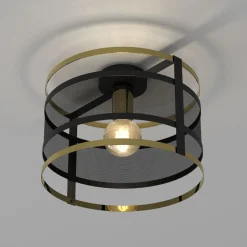 Deckenleuchten|Flurlampen*Luminex Elegante Deckenleuchte Modern rund 30 cm Schwarz Gold