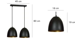 Emibig Elegante Hängelampe ANNIE Schwarz Retro Esstisch< Hängelampen|Esszimmer Lampen