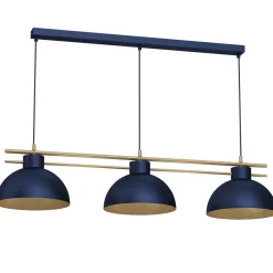 Luminex Elegante Hängelampe Dunkelblau Gold E27 115 cm lang< Hängelampen|Bürolampen