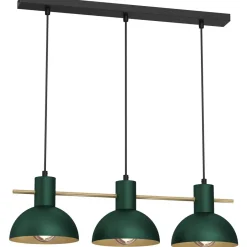 Luminex Elegante Hängelampe Dunkelgrün Gold E27 64 cm lang< Hängelampen|Bürolampen