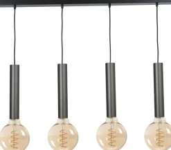 Hängelampen|Wohnzimmerlampen*Masterlight Elegante Hängelampe Esstisch Schwarz für 4x E27 Metall